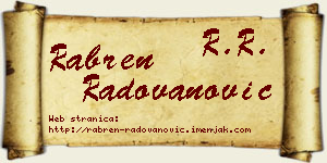 Rabren Radovanović vizit kartica